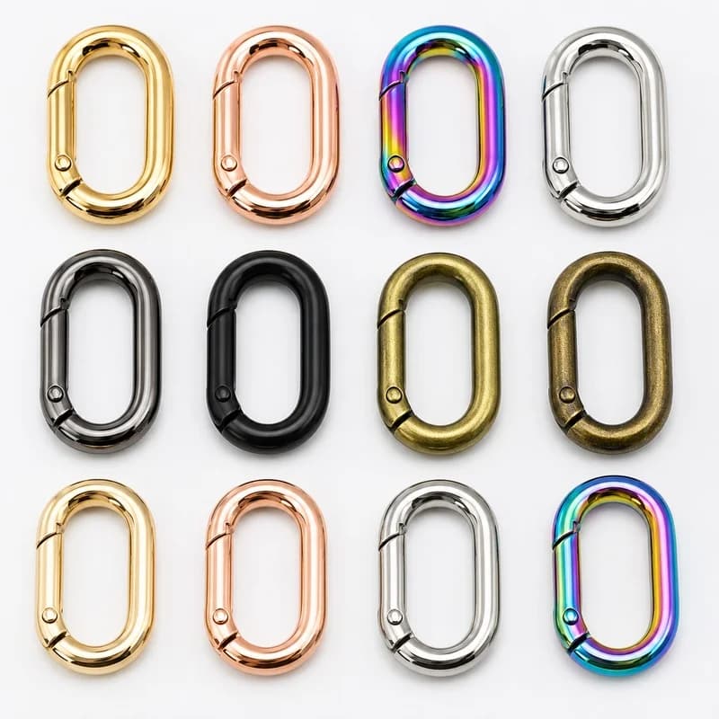 10/20Pcs Spring O Ring Buckles 13-32mm Openable Loop Carabiner Clip Hook for Bag Strap Keyring DIY Craft Hardware Accessories
