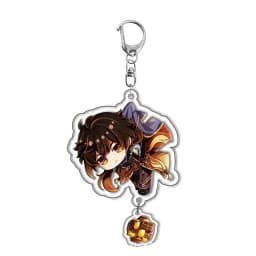 Genshin Impact Raiden Nahida Keqing Klee Lumine Cartoon Keychain Acrylic Keyring Boys Girls Bag Tag