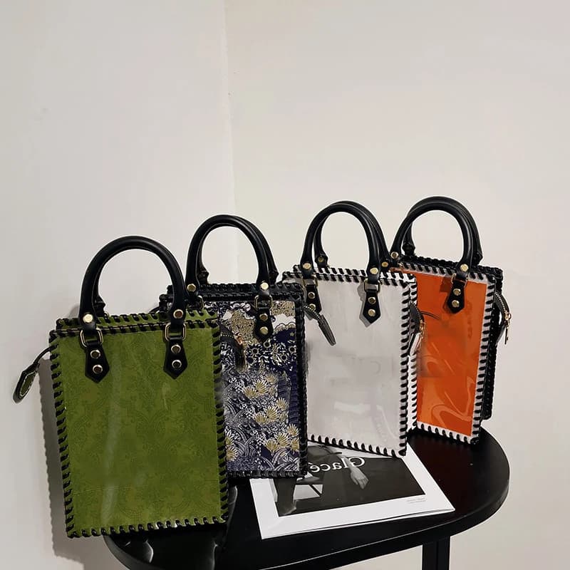 1Set Customized Portable Tote Paper Bag Handmade Bag Accessories for DIY Women Handbags Shoulder Bags 22*16*8cm