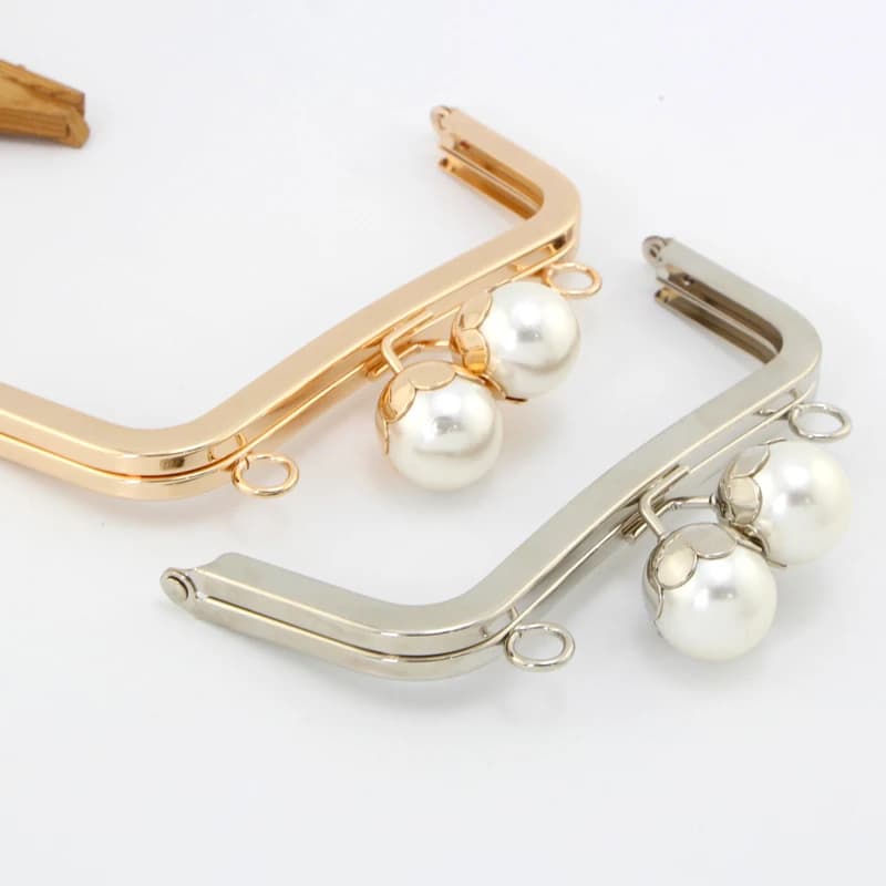 K673~K674 Pearl head 16CM square no hole Smooth surface screw purse frame DIY Kiss lock Coin Purse accessories