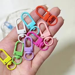 10/50Pcs Colorful Carabiner Clasp Key Chain Lobster Clasps Rotating Keychain Fastener Hooks Metal Snap Hook DIY Crafting Supplie