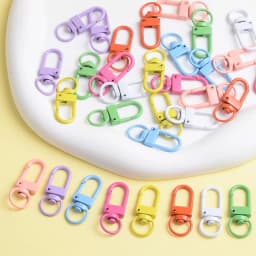 10/50Pcs Colorful Carabiner Clasp Key Chain Lobster Clasps Rotating Keychain Fastener Hooks Metal Snap Hook DIY Crafting Supplie