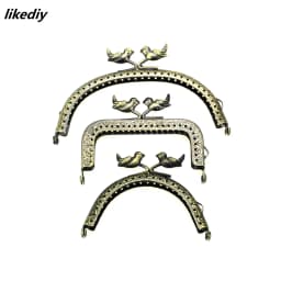 10 Pcs/Lot  Arc Or Semicircle Or Square Bird Bead Antique Bronze Metal Purse Frame Kiss Clasp DIY Bag Accessory