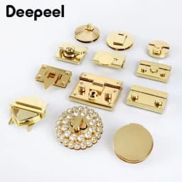 1/2Pcs Deepee Fashion Gold Metal Lock Clasp Turn Twist Locks Closure Snap Clip Buckles DIY Bag Purse Hardware Repair Accessories