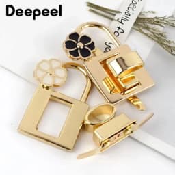 1/2Pcs Deepee Fashion Gold Metal Lock Clasp Turn Twist Locks Closure Snap Clip Buckles DIY Bag Purse Hardware Repair Accessories