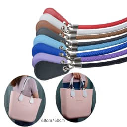 1 Pair Fashion PU Woven Braided Leather Rope Handles Obag Straps Round Handle for O Bag Accessoires