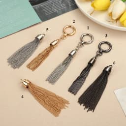 3 Colors DIY Fashion Metal Decoration Buckle Tassel Pendant Keychain for Handbag Shoulder Bag Purse Hardware Accessories