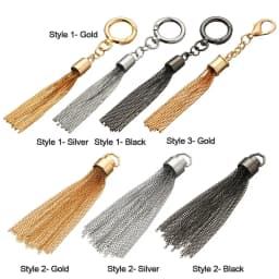 3 Colors DIY Fashion Metal Decoration Buckle Tassel Pendant Keychain for Handbag Shoulder Bag Purse Hardware Accessories