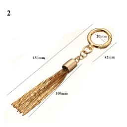 3 Colors DIY Fashion Metal Decoration Buckle Tassel Pendant Keychain for Handbag Shoulder Bag Purse Hardware Accessories