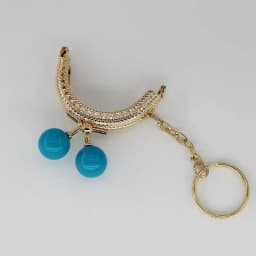 10PCS Super Lovely 5CM Light Golden Metal Purse frame Colorful Bead Head with KeyChain frames Kiss Clasp DIY Bag Accessory