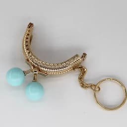 10PCS Super Lovely 5CM Light Golden Metal Purse frame Colorful Bead Head with KeyChain frames Kiss Clasp DIY Bag Accessory