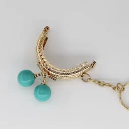 10PCS Super Lovely 5CM Light Golden Metal Purse frame Colorful Bead Head with KeyChain frames Kiss Clasp DIY Bag Accessory