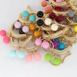 10PCS Super Lovely 5CM Light Golden Metal Purse frame Colorful Bead Head with KeyChain frames Kiss Clasp DIY Bag Accessory