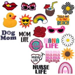 1pcs Rose MOM Lift Charms For Beach Bag Accessories Sunflower Rainbow Handbag Decoration Beach Duck Tote Bag Accessories