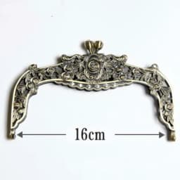 16cm Metal Purse Frame DIY Bag Parts And Accessories Vintage Diamond Kiss Clasp Purse Bag Frame Rose Flower Sculpture Bronze