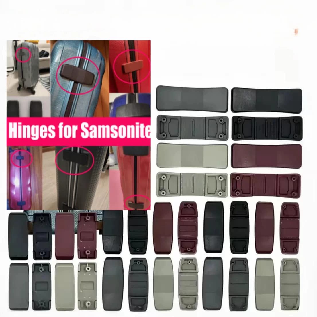 2pcs/Set Luggage Hinge Replacement Parts Suitable for Samsonite Suitcase Trolley Case Hinges Repair Suitcases Accessories