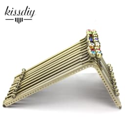18.5*11 L shape Smooth bronze Right Angle crystal Gemstone Coins Purse Frames Metal Kiss Clasp Bags 10 pcs/lot