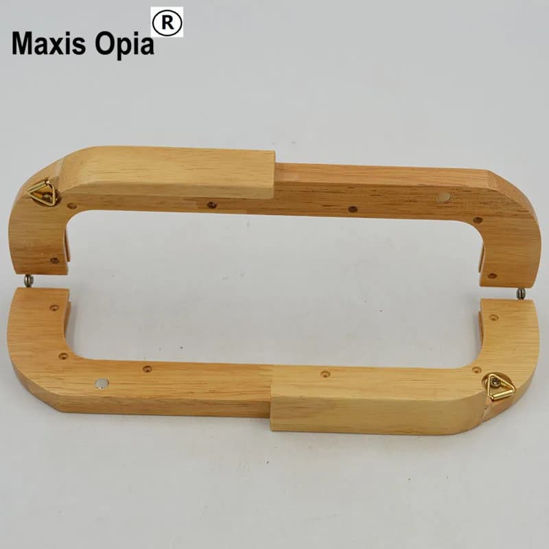 25cm Nature Solid Wood Material Fashion Wooden Bag Clasp Genuine Wood Purse Frame Hook Crossbody Bag Switch Four Colors