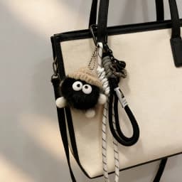 Fashion Coal Ball Camera Bag Keychain Cute Charm Maximalist Braided Rope Bag Ornaments Women's Accessory