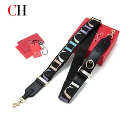 CH Wide Shoulder Bag Strap Set With Monogram Print Leather Accents And Heavy Duty Metal Hardware For Daily Use
