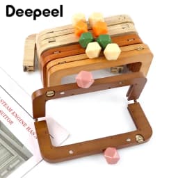 1Pc 20cm Pure Wood Purse Frame Kiss Clasp Bag Handle for DIY Handbag Wallet Lock Clutch Making Sewing Handmade Bags Accessories
