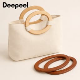 2Pcs/4Pcs/10Pcs 11x8cm Synthetic Wood Oval Bag Handle Rigid Ring for Crochet Straw Woven Purse Replacement Handcraft Accessory