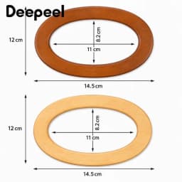 2Pcs/4Pcs/10Pcs 11x8cm Synthetic Wood Oval Bag Handle Rigid Ring for Crochet Straw Woven Purse Replacement Handcraft Accessory