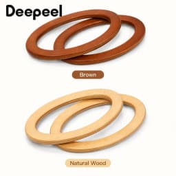 2Pcs/4Pcs/10Pcs 11x8cm Synthetic Wood Oval Bag Handle Rigid Ring for Crochet Straw Woven Purse Replacement Handcraft Accessory