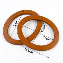 2Pcs/4Pcs/10Pcs 11x8cm Synthetic Wood Oval Bag Handle Rigid Ring for Crochet Straw Woven Purse Replacement Handcraft Accessory