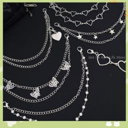 Italife Silver Chain Ita Bag Accessories Pearl Double Layer Metal Chain Itabag Decoration Women Butterfly Heart Star chains H326
