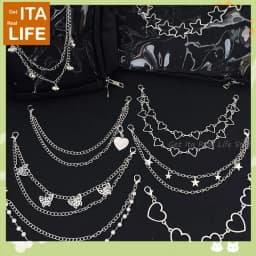 Italife Silver Chain Ita Bag Accessories Pearl Double Layer Metal Chain Itabag Decoration Women Butterfly Heart Star chains H326