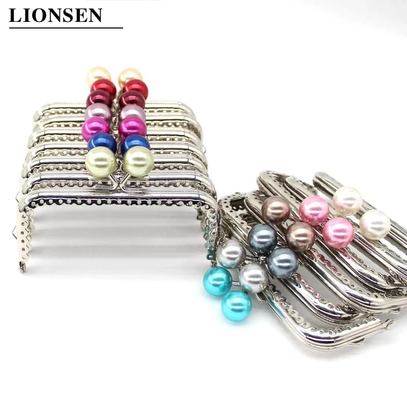 1PCS Super Lovely 10.5CM Silver Lace Pearl Bead Head Metal Purse frame Kiss Clasp DIY Bag Accessory