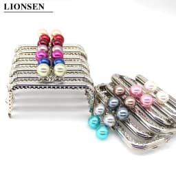 1PCS Super Lovely 10.5CM Silver Lace Pearl Bead Head Metal Purse frame Kiss Clasp DIY Bag Accessory