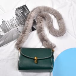 Besfilin Real Mink Fur Long Crossbody Bag Chain Handle Shoulder Strap Replacement Luxury Versatile Fashion Metal Accessory