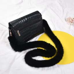 Besfilin Real Mink Fur Long Crossbody Bag Chain Handle Shoulder Strap Replacement Luxury Versatile Fashion Metal Accessory