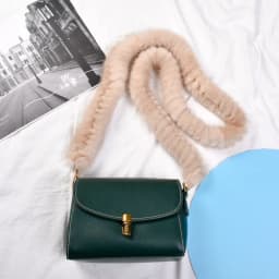 Besfilin Real Mink Fur Long Crossbody Bag Chain Handle Shoulder Strap Replacement Luxury Versatile Fashion Metal Accessory