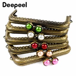 1-10Pcs 10.5cm Antique Bronze Handle Metal Kiss Lock Purse Frame Pearl Clasp for Coin Bag Wallet Clutch DIY Sewing Accessories