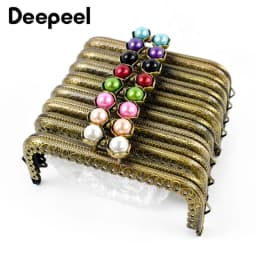 1-10Pcs 10.5cm Antique Bronze Handle Metal Kiss Lock Purse Frame Pearl Clasp for Coin Bag Wallet Clutch DIY Sewing Accessories