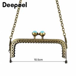 1-10Pcs 10.5cm Antique Bronze Handle Metal Kiss Lock Purse Frame Pearl Clasp for Coin Bag Wallet Clutch DIY Sewing Accessories