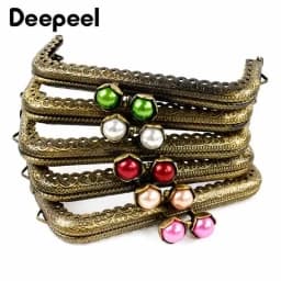 1-10Pcs 10.5cm Antique Bronze Handle Metal Kiss Lock Purse Frame Pearl Clasp for Coin Bag Wallet Clutch DIY Sewing Accessories