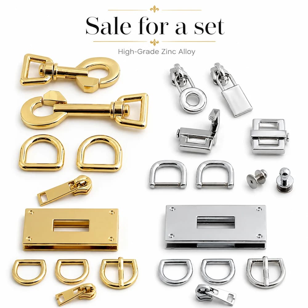 1-5 sets 2 colors 36*28mm gold chrome durable rectangle a set of lock for woman handbag with eyelets key lock purse accessories