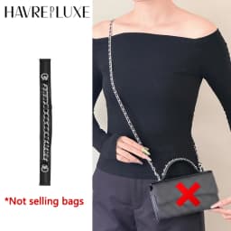 Cowhide Leather Chain Top Handle,Wear-through Handle Replacement Accessories Compatible with WOC Wallet On Chain Bag