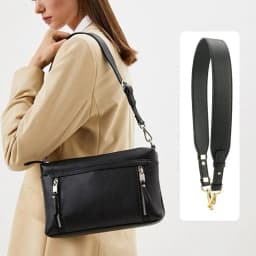 Crossbody Bag Strap Replacement Shoulder Strap Adjustable Faux Leather Purse Strap with Metal Clasps Replacement for Handbags