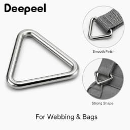 10Pcs 3-5x15-50mm 304 Stainless Steel Triangle Ring Buckle for Dog Harness Leash Webbing Bag Strap Junction Connector Hardware