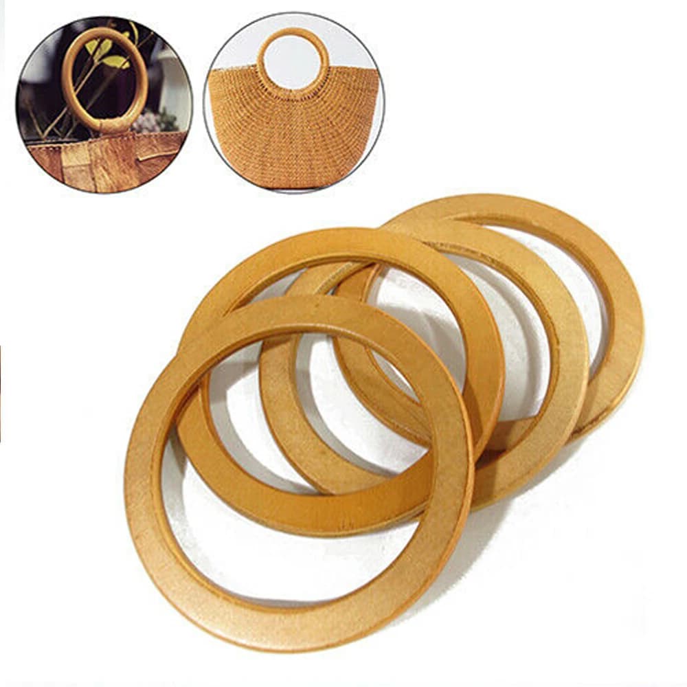 Wooden Round Arm-in-arm Handle Eco-friendly Bag Accessory Handle Unique Design Handcrafted Fashion DIY Braided bag Accessories