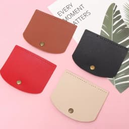 12x10.2cm Bag Flap Cover Women's Crochet Bag Accessories DIY PU Leather Flap Material Crochet Handbag Bag Parts for Knitted Bag