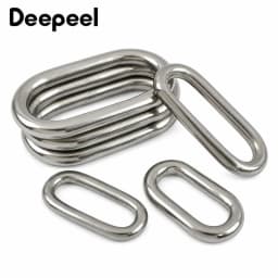 10/20Pcs 304 Stainless Steel Oval Rings 25-45mm Metal Loop Webbing Strap Connector for Bag Belt Pet Collar DIY Hardware