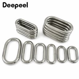 10/20Pcs 304 Stainless Steel Oval Rings 25-45mm Metal Loop Webbing Strap Connector for Bag Belt Pet Collar DIY Hardware