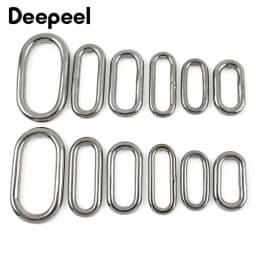 10/20Pcs 304 Stainless Steel Oval Rings 25-45mm Metal Loop Webbing Strap Connector for Bag Belt Pet Collar DIY Hardware