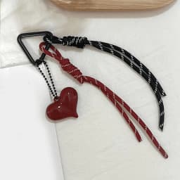 Fashionable Heart Leather Rope Keychain Heart-shaped Y2K Bag Pendant Ornaments Mobile Phone Lanyard Gifts Bag Accessories 